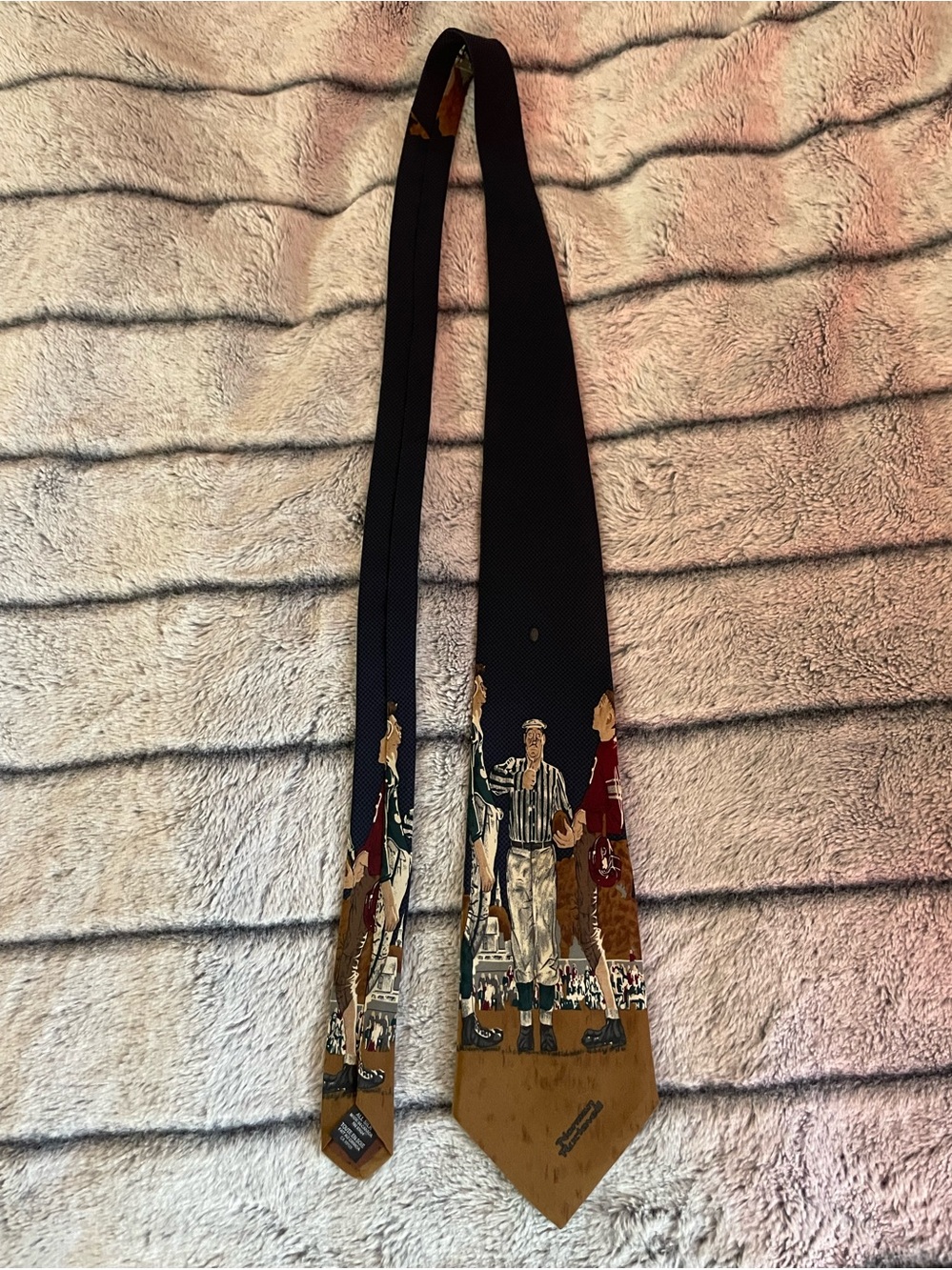 Norman Rockwell 100% Silk Tie – Football Coin Toss